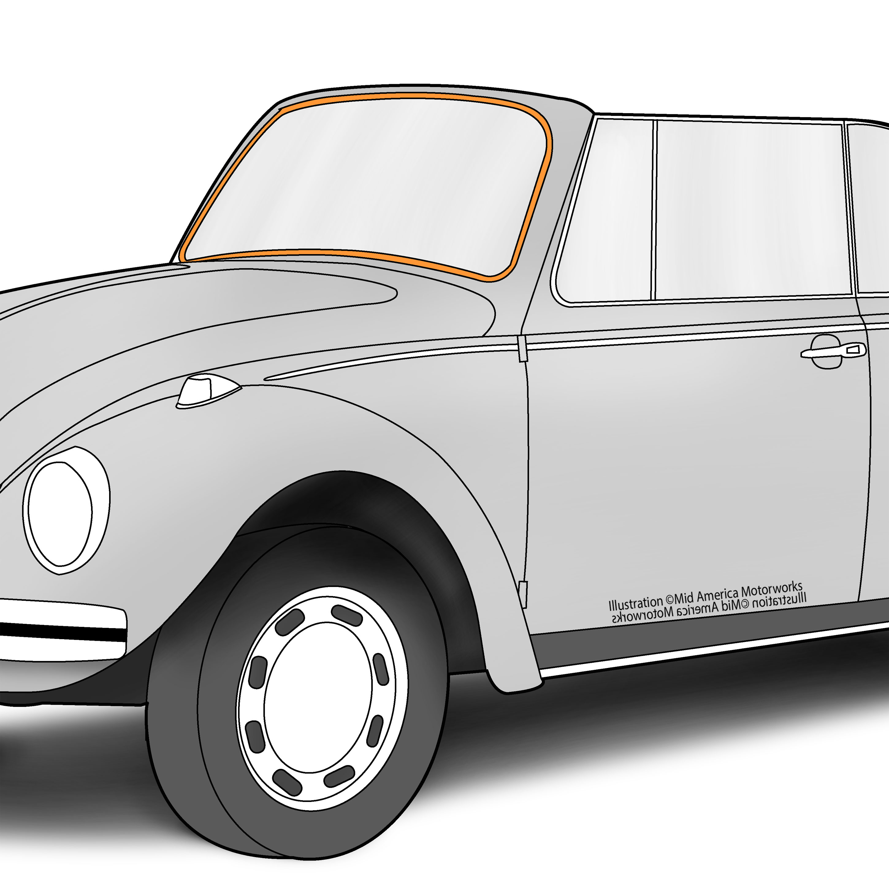 新素材新作 Air Cooled VW 1965-1972 Beetle Convertible Windshield Seal 少年漫画