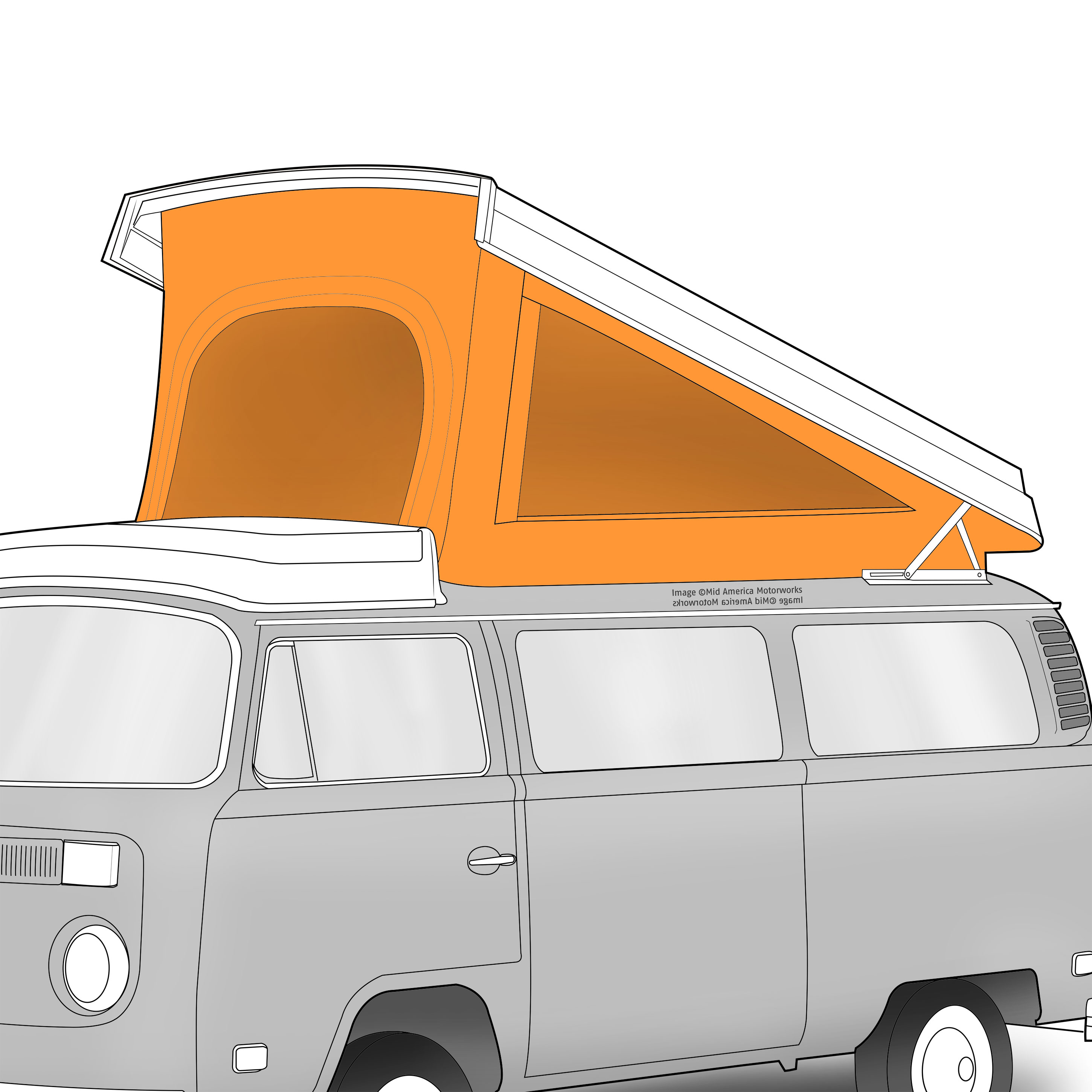 Air Cooled VW 1974-1979 Bus 3 Window Pop Top Canvas 231070705