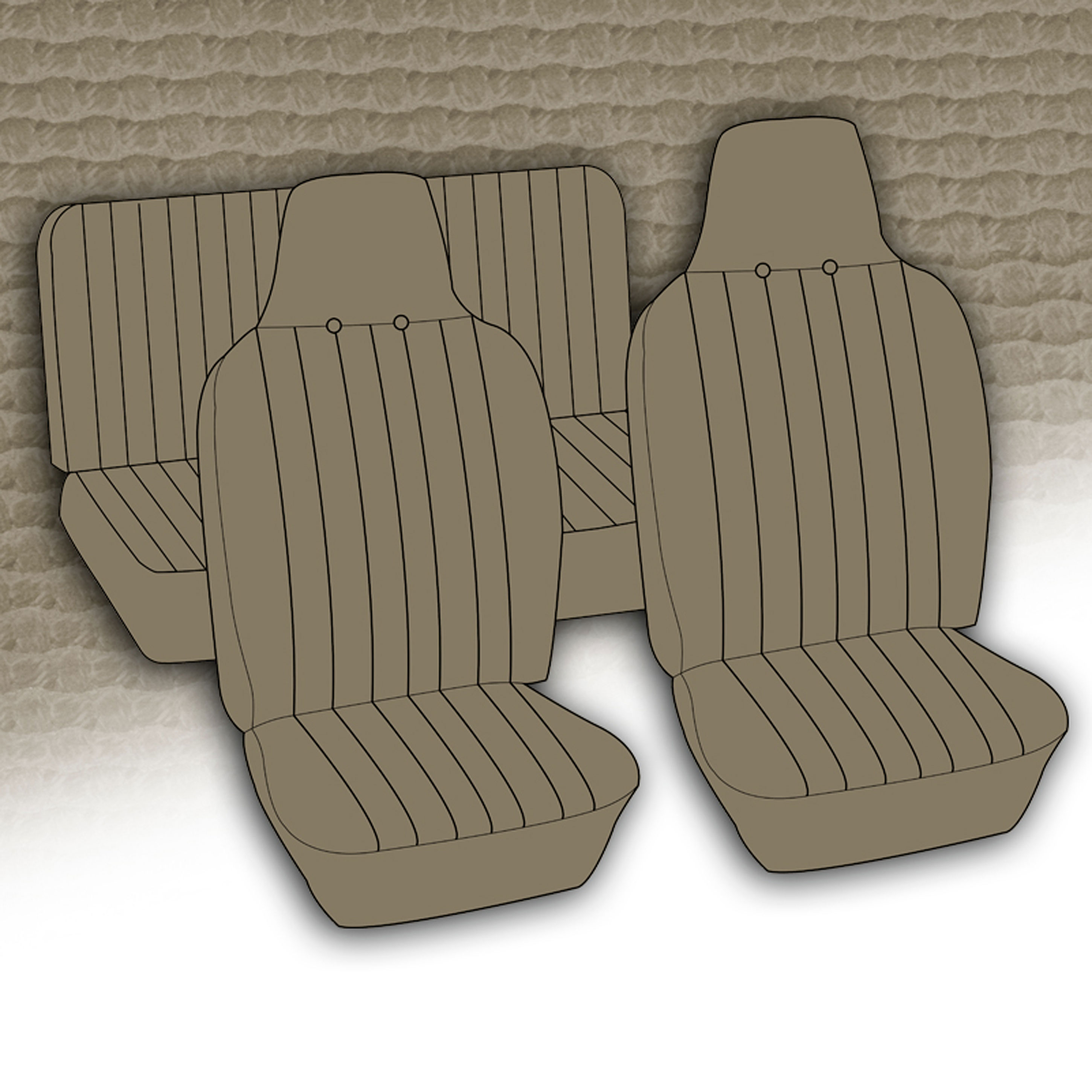 TMI Embossed Vinyl Seat Covers for Volkswagen Beetle Sedan 70