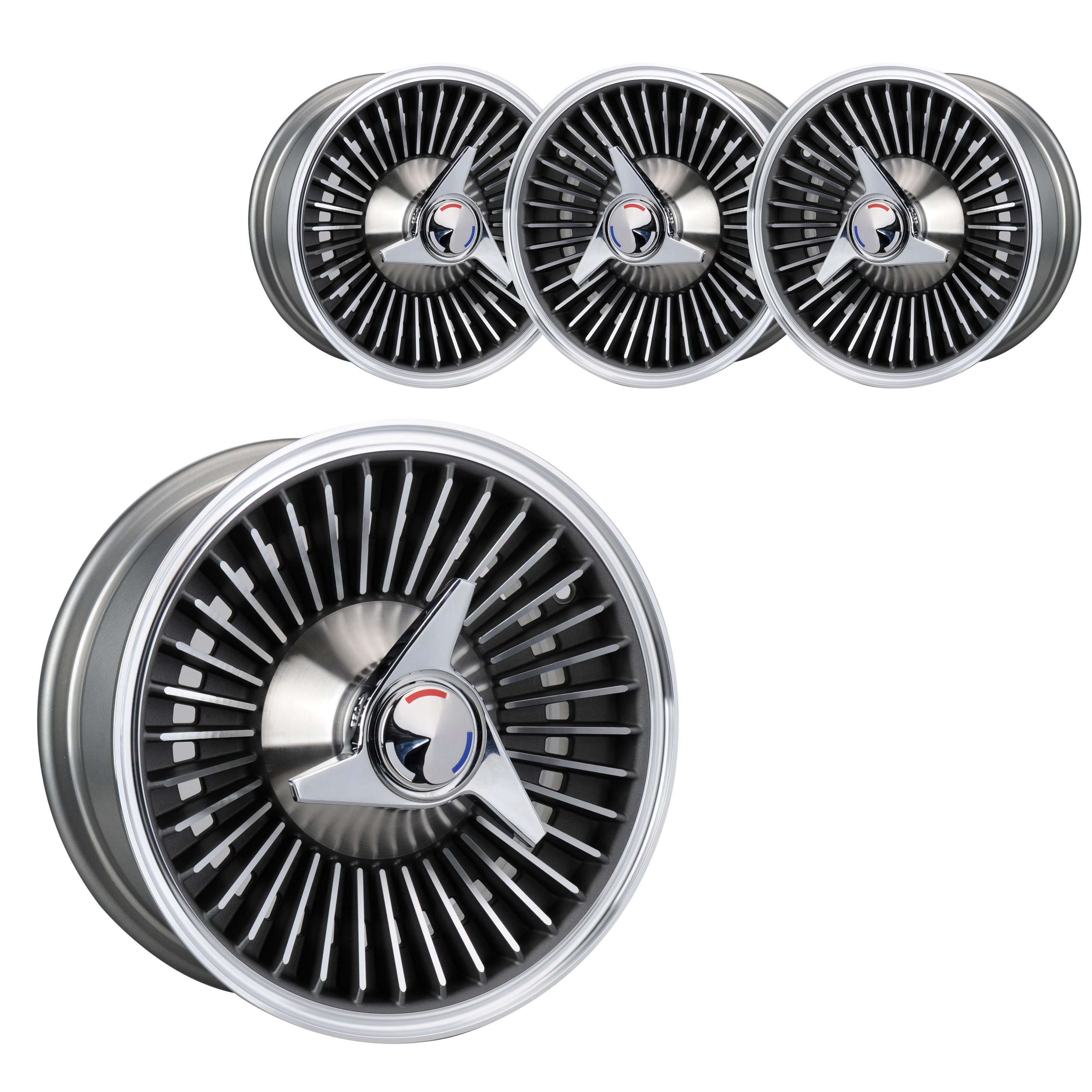 1966 Corvette Knockoff Wheels, Direct Bolt On Car Set RPO P48 -