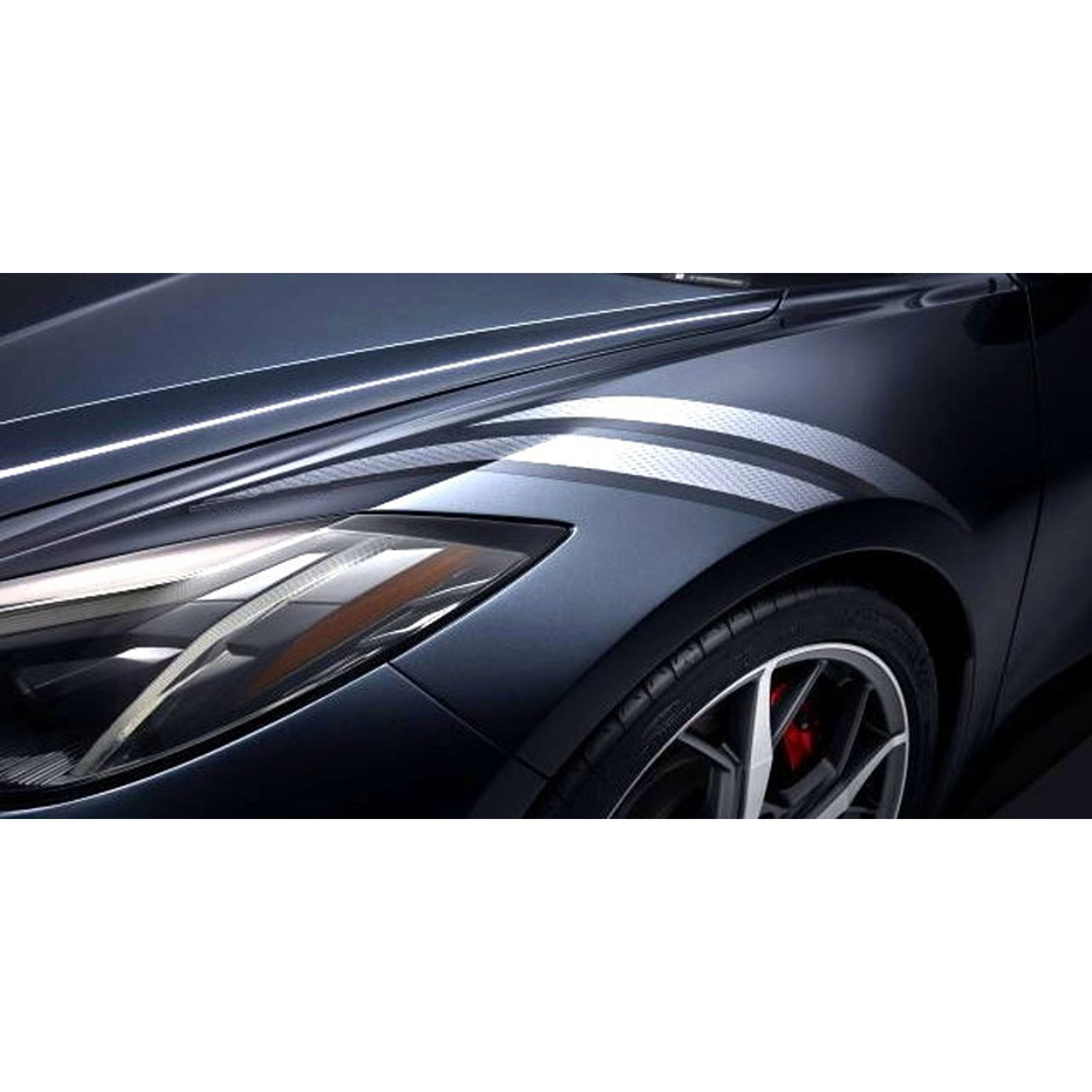 2020-2026 Corvette C8 Front Fender Hash Marks Midnight