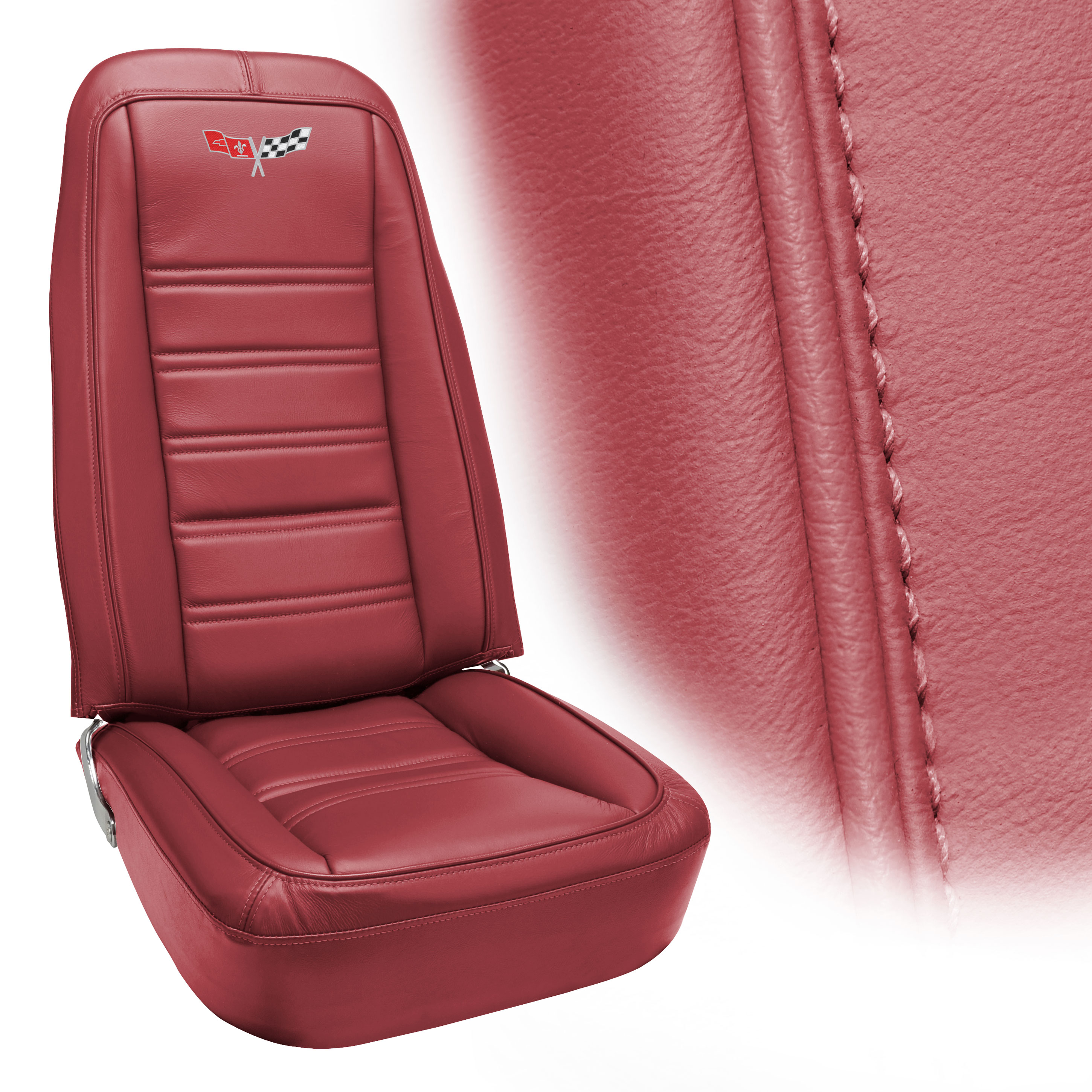 1977-1978 Corvette Leather & Vinyl Seat Cover Set - C3 Embroidered