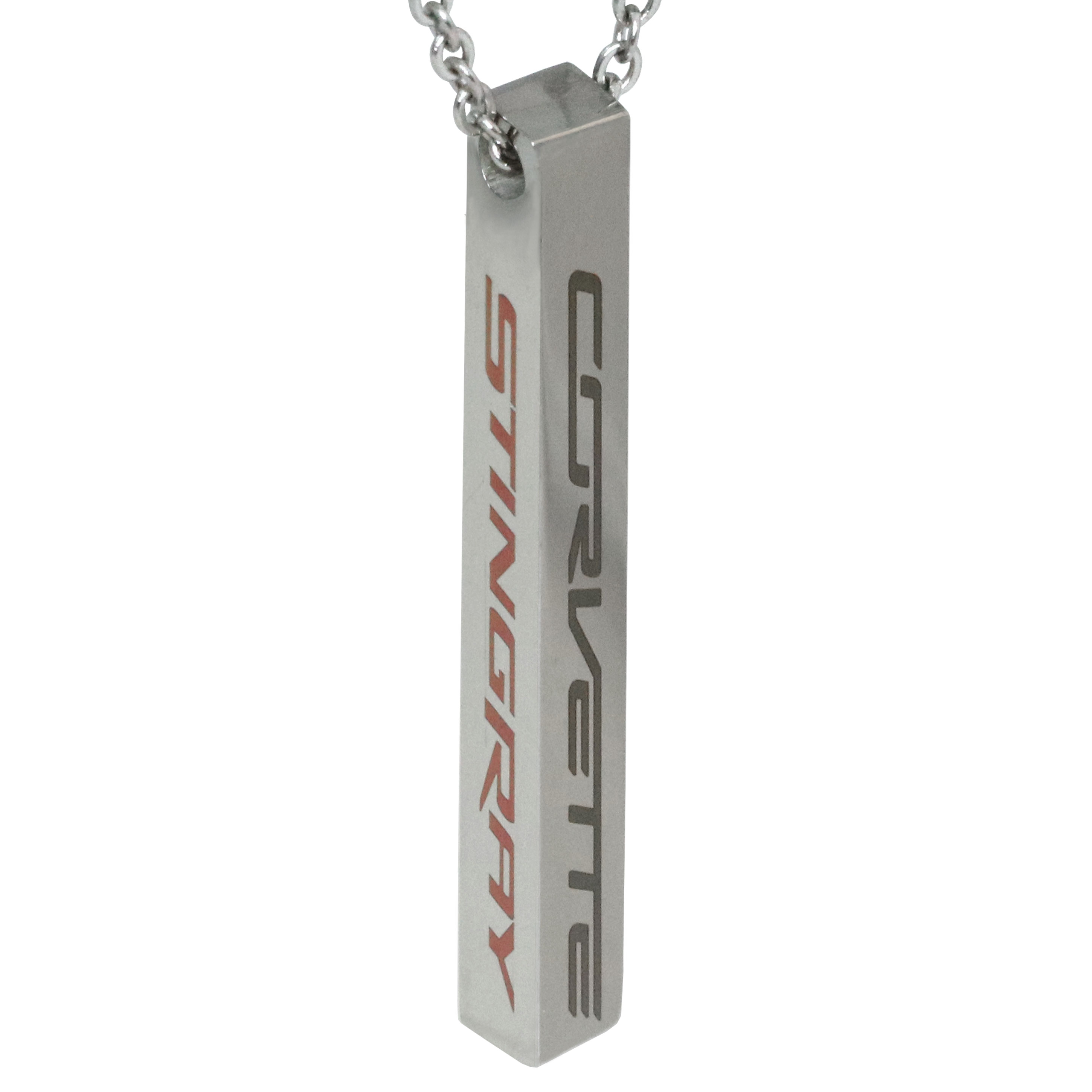 2014-2019 Corvette C7 Stingray Bar Necklace - Silver -